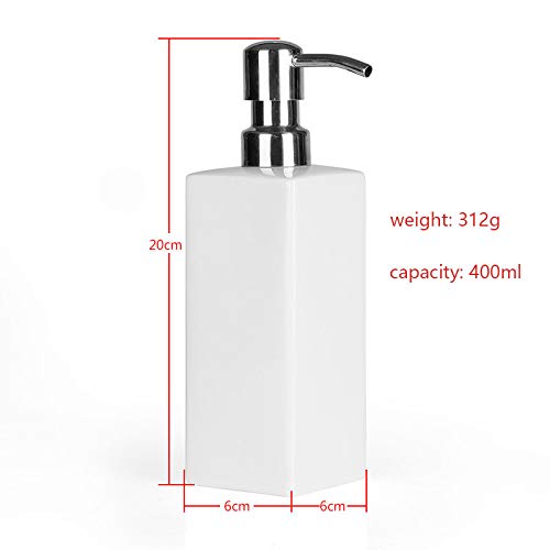 White Ceramic Soap Dispenser For Bathroom Kitchen Countertop - Lotion & Liquid Dispenser Soap Bottle (Ceramic) #TOP5