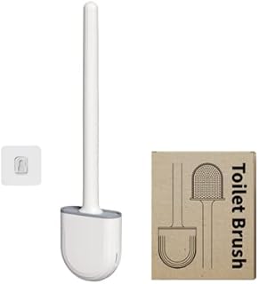 Zenhof Toilet Brush & Holder - Wall Mounted Toilet Brush Set and Silicone Toilet brush With Holder - Toilet Cleaner Brush & Silicon Toilet Brush and Holder (White, 1 Pack)