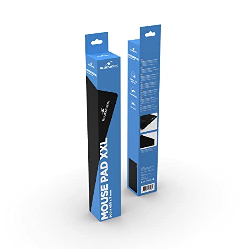 Bluestork - Alfombrilla de ratón para Gamer (tamaño Grande, Superficie optimizada de Alta precisión, Base Antideslizante de Goma, Alfombrilla de ratón, 900 x 450 x 3 mm, Color Negro - imagen 8