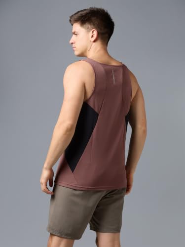 Image of TECHNOSPORT Men's Solid Slim Fit Scoop Neck Sports Innerwear Vest with TECHNOCOOL+ Quick Dry Anti Odour Anti Microbial 2 Way Stretch Soft & Smooth Activewear