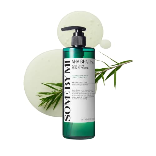 SOME BY MI AHA BHA PHA 30 Days Miracle Acne Clear Body Cleanser 13.5oz – Salicylic Acid & Tea Tree Acne Body Wash – Deep Cleansing, Sulfate & Paraben Free Korean Skin care