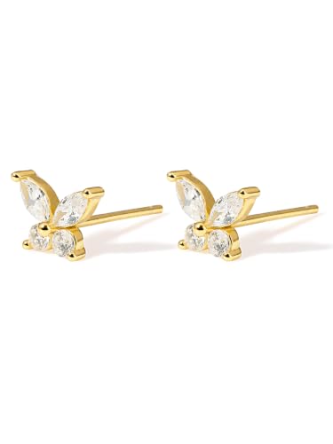 Image of S925 Sterling Silver Earrings, Hypoallergenic Stud for Women & Men | Minimalist Dainty Design, Solid 925 Sterling Silver or with 18K Gold Plate, Daily /Party Wear, Birthday Gift, Silver or Gold