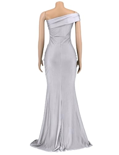 Image of Womens Off Shoulder Sexy V Neck High Split Long Maxi Dress, Formal Cocktail Party Evening Gown Mermaid Dress