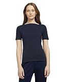 TOM TAILOR Denim Damen Basic Halbarmshirt 1024962, 10668 - Sky Captain Blue, M