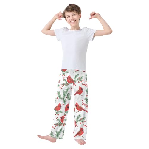 Cardinal and Berry Boys Long Pants Soft Trousers Elastic Waist Kids Lounge Bottoms with Pockets S-XL2