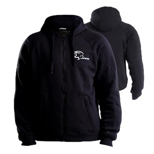 J.A.G. Motorcycle Protective Hoodie for Men Armored Riding Jacket w/Aramid Lining for impact | All-Season Hoodie Sweater