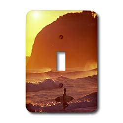 Surfer at Sunset interrupteur simple St Kilda Beach Dunedin décor océan