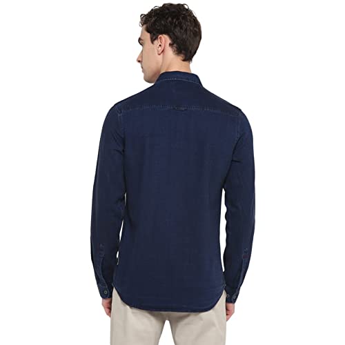 Image of Red Chief Denim Solid Fabric Full Shirt for Men
