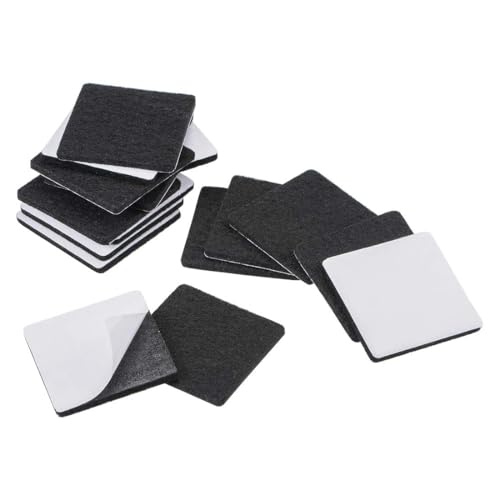 TA-VIGOR 16 Square Felt Furniture Pads 40mm x 40mm Self Adhesive Floor Protectors 3mm Thick for Furniture Feet Chair Legs Hardwood Tile Black