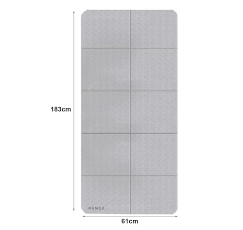Image of PANCA Folding Yoga Mat for Exercise 8mm Thick Big Size Non Slip Workout Mat for Yoga, Meditation, Pilates, Gymnastics & Home Gym | Foldable Exercise Floor Mat for Men Women Kids (Grey)
