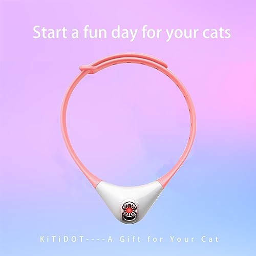 QGUQSSL Katzenspielzeug Laserpointer Halsband, Laserpointer Katze Interaktives, Interaktives Katzenspielzeug Tragbares Automatisches Katzenspielzeug (PINK)