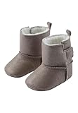 Sterntaler Babyschuh aus gewebtem Velour, Mädchen - mit aufgenähter und rutschfester Sohle - mit Klettverschluss - gefüttert mit Teddyflausch, beige, 16