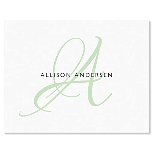 image for Current Initial Personalized Note Card (4 Color Choices) - 24 Cards wi