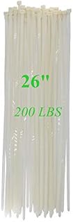 Long Heavy Duty 26 Inch Nylon Zip Cable Ties Clear-Large 200 LBS Tensile