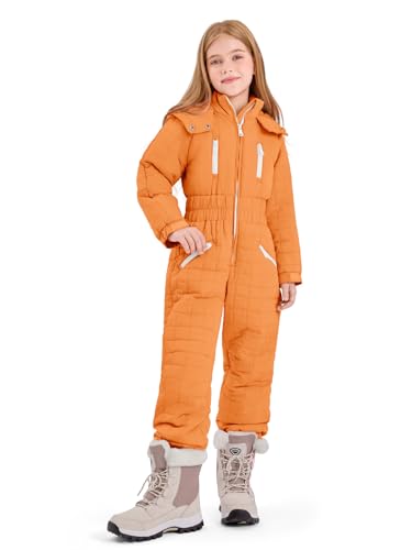 Image of Haloumoning Kid Snowsuit Girls Hooded Waterproof Insulated Ski Suit