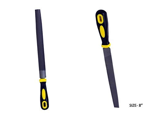 Tools - Juego de 6 limas surtidas con mango (8 pulgadas) | Limas planas, redondas, semicirculares, triangulares, cuadradas y escofinas para madera, metal, bricolaje y carpintería