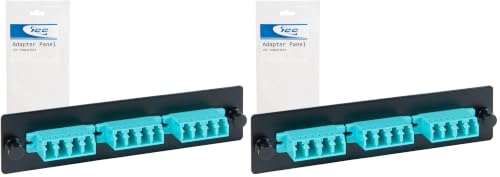 ICC LC-LC Fiber Adapter Panel, LGX, 12-Fiber Multimode 10G, Black, 2-Pack