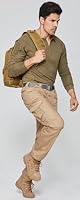 SPOSULEI Taktische Hose Herren Ripstop Cargohose Leichte Outdoor Wanderhose Arbeitshosen wasserdichte Militär Safari Hose Mit 9 Taschen Khaki 44Wx30L – Ansicht 3