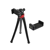 HOUDERCO Flexibles Video stativ mit Verstellbarem Kugelkopf und Smartphone Halterung Stabiler Desktop dreibein ständer für DSLR und Handy Tragbar und Langlebig für Fotografie und