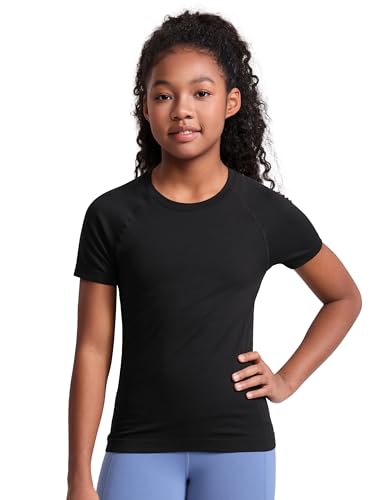 T-shirt athlétique seamless filles manches courtes col rond actif