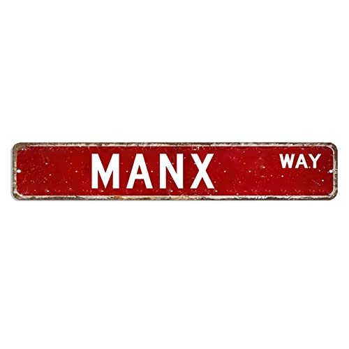 Manx Street Sign Wildlife Crossing Metal Sign 7.6x45.7 cm �J�X�^�}�C�Y�h�K���^���u���L�Ŕ� �t�@�b�V���� �Ǐ���� �o�[ �J�t�F �p�u �K���[�W �L�b�`���p