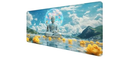 Tapis de souris XXL Lotus 1200x600 mm motif montagne pour PC