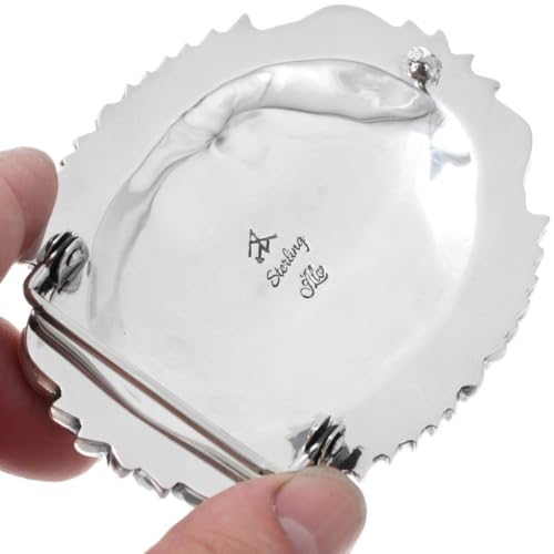 Genuine Number 8 Turquoise Silver Coral Belt Buckle Chiseled Sterling Design 00573