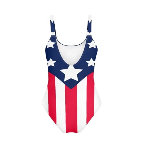 Image of One Piece Bathing Suit for Girl Kids Cute Beach Sport Swimwear U Back Scoop Neck Summer Swimming Pool Beachwear