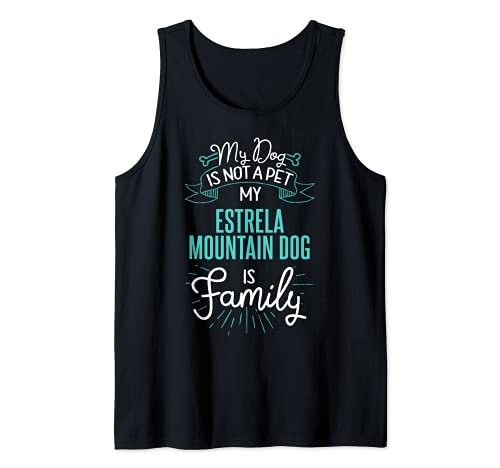 Cute Estrela Mountain Dog Design Family Dog Gift Tank Top, Black
