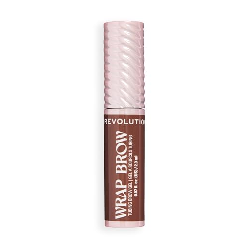 Image of Revolution Wrap Brow Tubing Tinted Eyebrow Gel, Dark Brown | Matte Finish for Dark Circles, Redness & Blemishes, Vegan & Cruelty-Free, 0.11 fl oz