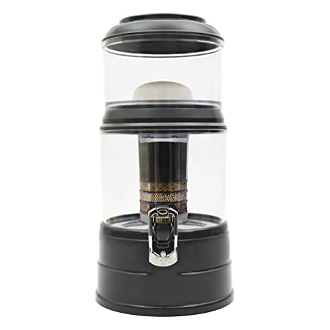 AcalaQuell Mini Water Filter System | Anthracite | with Tank | Clear. BPA Free Plastic Reservoir with a Capacity of 5 litres. Best Natural Gravity Filtration Technology Cover
