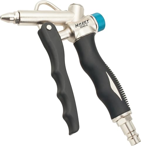 HAZET 2-Way Blow-Out Gun 9040-4 - Air Connection on Head or Handle, Suitable for Removing Fine Dirt in Hard-To-Reach Places - with Robust Aluminum Housing