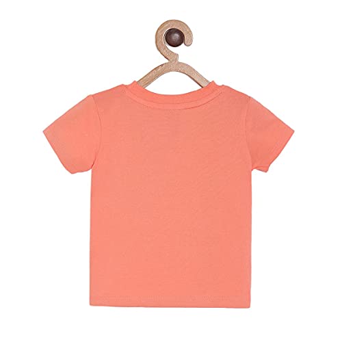 Image of miniklub Boys Orange & Grey Printed T-Shirt With Trousers