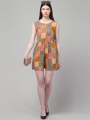 Image of Women's Printed Mini Jumpsuit | Sleeveless Summer Short Jumpsuit for Women