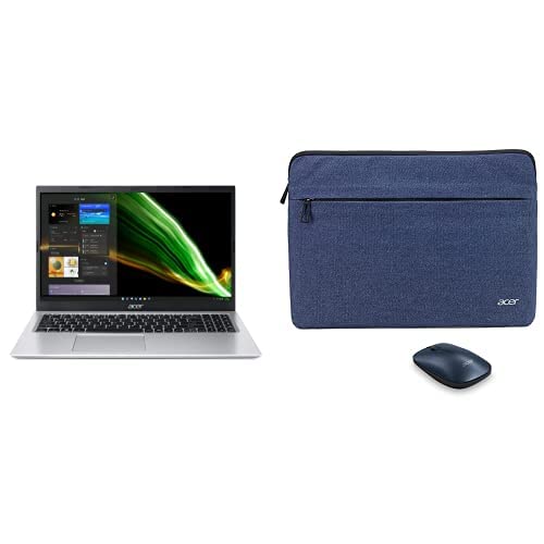 Acer Aspire 1 A115-32-C96U Laptop | 15.6" FHD | Celeron N4500 | 4GB DDR4 | 128GB eMMC | MS 365 Personal 1-Year Subscription | Win 11 Home in S Mode Wireless Mouse and 15.6" Sleeve Bundle