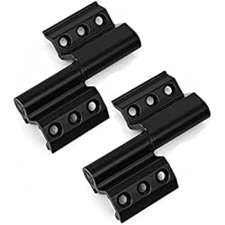 2x Bisagras de ventana sin puñetazos Bisagras de ventana de aleación de aluminio Bisagra de la puerta para marco de ventana Marco de ventana Puerta de tela metálica Blanco Negro