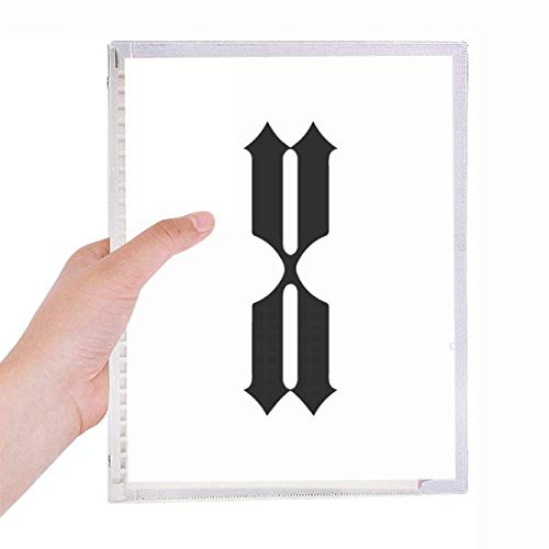 Cahier à feuilles en spirale noir motif chiffres romains reliure robuste