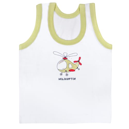 Image of REVOLTEK Printed Vest baniyan Cotton Inner wear for Baby wear Sleeveless Undershirts for Kids Sando ganji Tank-Tops Toddler Girls /Boys Colors Pack of 6