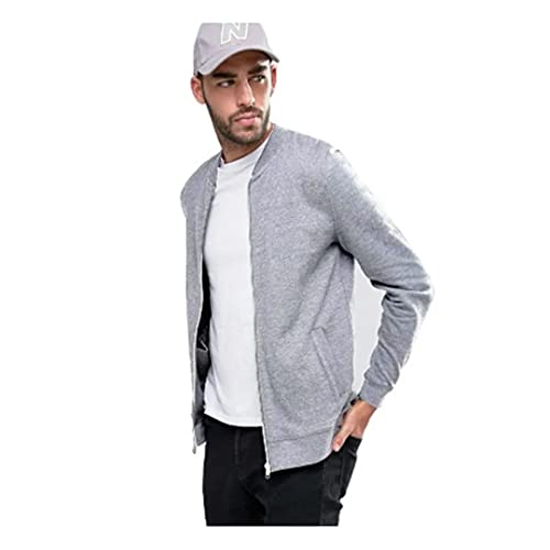 Consejos para Comprar Ropa de Caballero de Moda comprados en linea. 45 Chamarra Sudadera Casual Estilo Bomber Para Hombre 4104 | Ropa De Caballero | Moda Juvenil | Casual | (GRIS JASPE, S/CH)