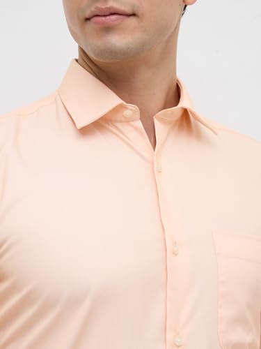 Image of Park Avenue Men Modern Slim Fit Structure Pattern Cotton Polyester Blend Semi Cutaway Collar Full Sleeve Formal Shirt