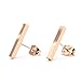 Produktbild THIORA® - Stab Ohrringe | Minimal Geo | Ohrschmuck Damen | Edelstahl | Minimalistisch | Rosegold & Silber Ohrstecker (Rosegold)