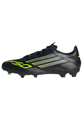 Adidas Mixte F50 League Firm Ground Football Boots, Core Black/Iron Metallic/Lucid Lemon, 42 EU