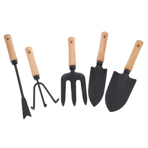 HOUDERCO 5個 園芸用品 点 軽量 耐久性 炭素鋼製 移植スコップ 熊手 松土フォーク 雑草除去 ガーデニング初心者向け 室外作業用