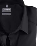 OLYMP Męska koszula z długim rękawem Luxor, Twill, Comfort Fit, New Kent, czarny 68, 48 Duże rozmiary