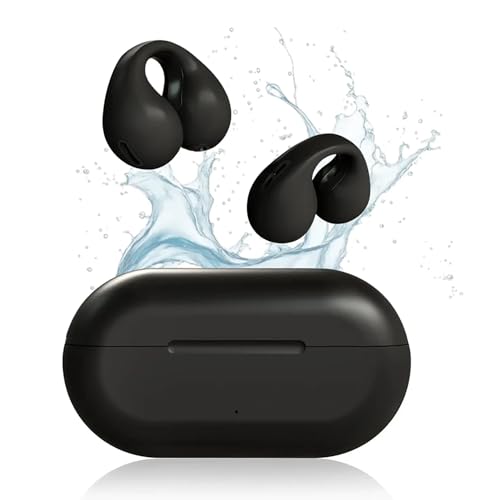 VOKOZK Bash Earbuds, Bash Earbuds Waterproof, Bash Pro Earbuds, Showerbuds, Shower Buds, Noise Canceling Sports Bluetooth 5.3 Ear Clip Earphones (Black)