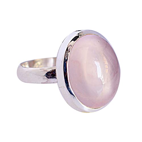 Anillo de cuarzo rosa natural para niñas ideal para comuniones y eventos FSJ-5844