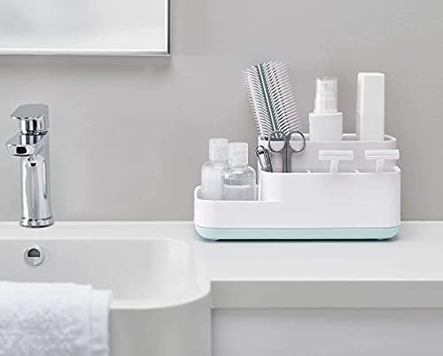 Image of PAXCOO Toothbrush Holder,Bathroom Organizer Countertop,Bathroom Tray Caddy,Multi-Functional 5 Compartments Storage for Kitchen Counter,Vanity Organize,Detachable Bottom Easy to Clean,Toothbrush Holder