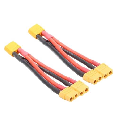 2Pcs XT60 Parallel Y Splitter 14AWG Cable 1 Male to 2 Female for UDI Boat RC Quadcopte Multirotors RC LiPo Battery