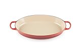Le Creuset Enamel Cast Iron Signature Oval Baker, 3 quart, Cerise