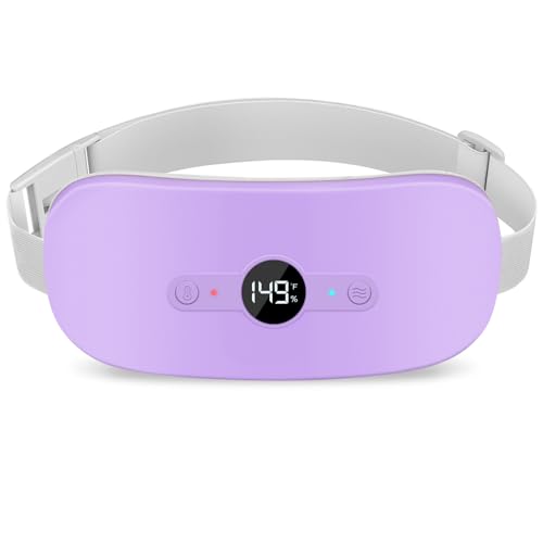 Image of NOWWISH Heating Pad for Period Cramps, Portable Electric Cordless Menstrual Heating Pad Rechargeable with 6 Heat Levels and 6 Massage Modes, Gifts for Women, Dorm Room Essentials for Girls, Purple